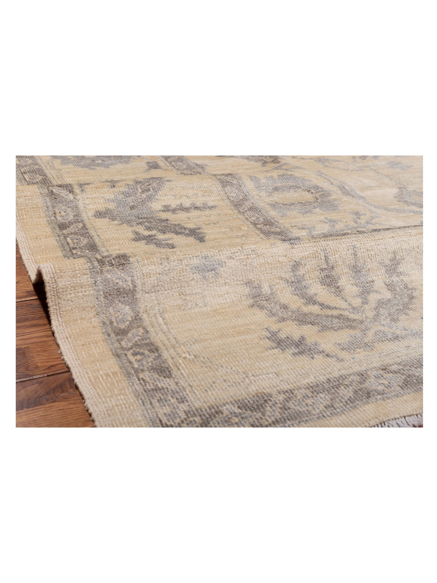 Oushak Ivory Ivory 9x11.9 Hand Knotted Rug