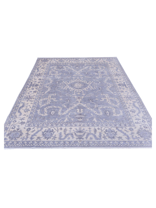 Oushak Gray Ivory 8.1x9.9 Hand Knotted Rug