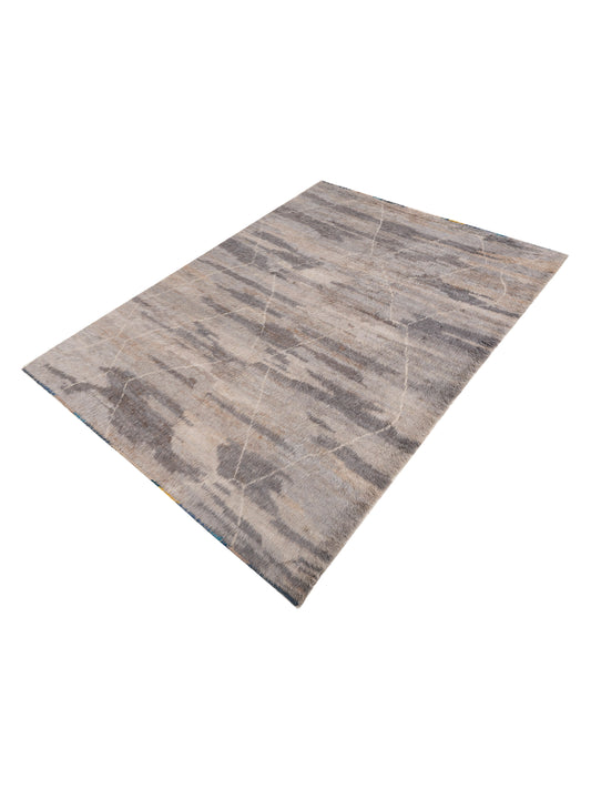 Baskra Silver Ivory 10.5x14.4 Hand Knotted Rug