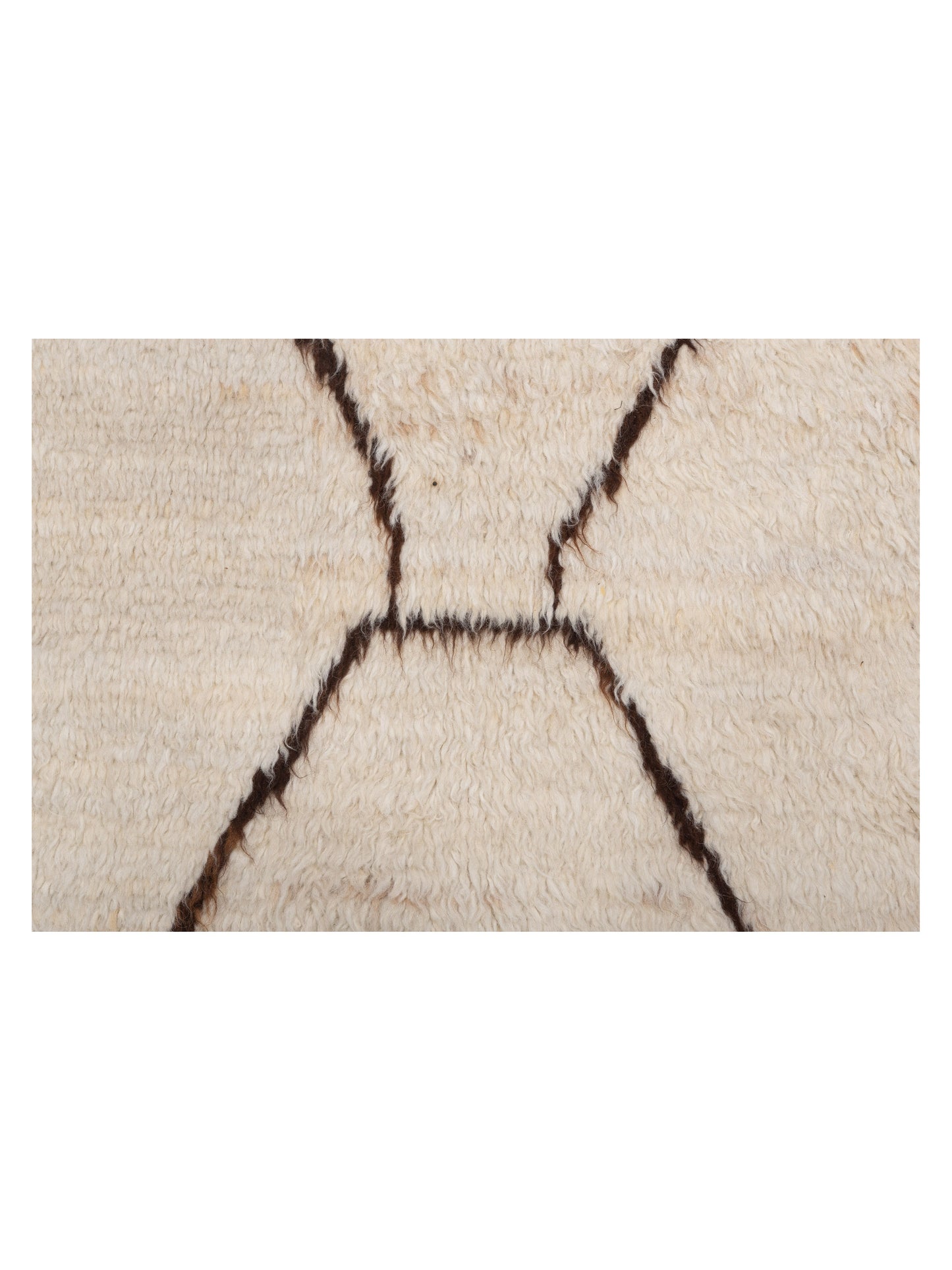 Baskra Ivory Dark Brown 6.3x9.8 Hand Knotted Rug