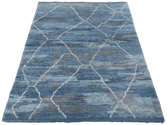 Baskra Indigo Indigo 5.4x8.6 Hand Knotted Rug
