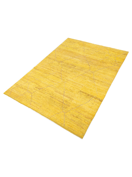 Baskra Yellow Naturel 9.1x12.8 Hand Knotted Rug