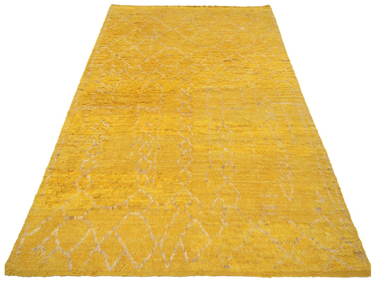 Baskra Yellow Naturel 9.3x12.5 Hand Knotted Rug