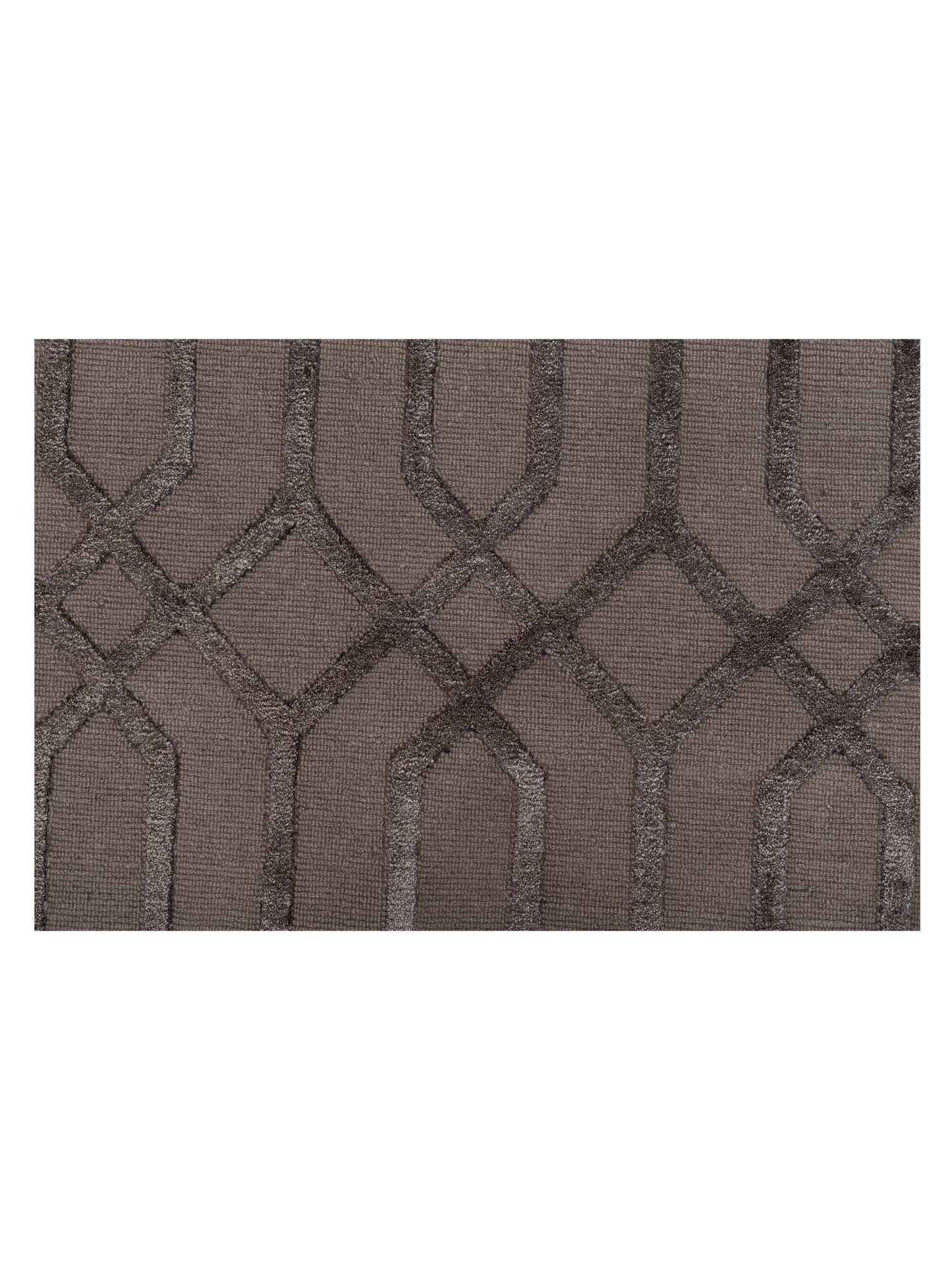 Tenzari Charcoal 8.1x9.10 Hand Knotted Rug
