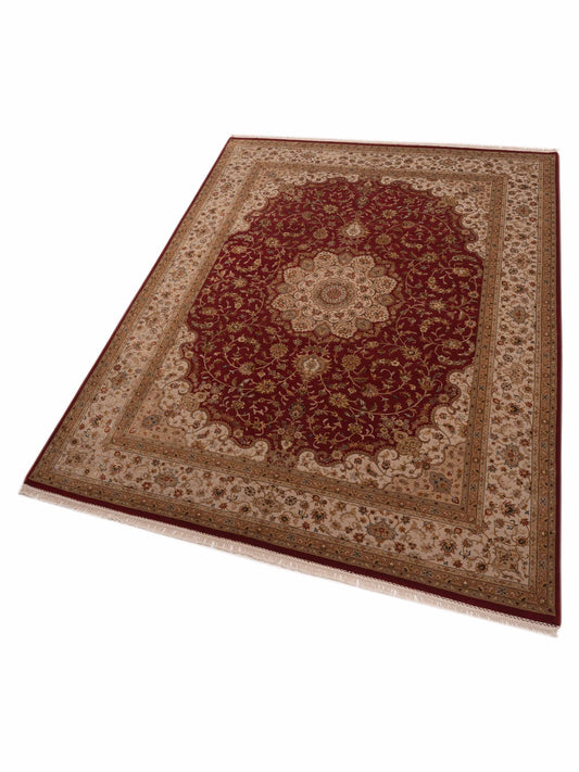 Javira Silk Red Ivory 9x11.11 Hand Knotted Rug