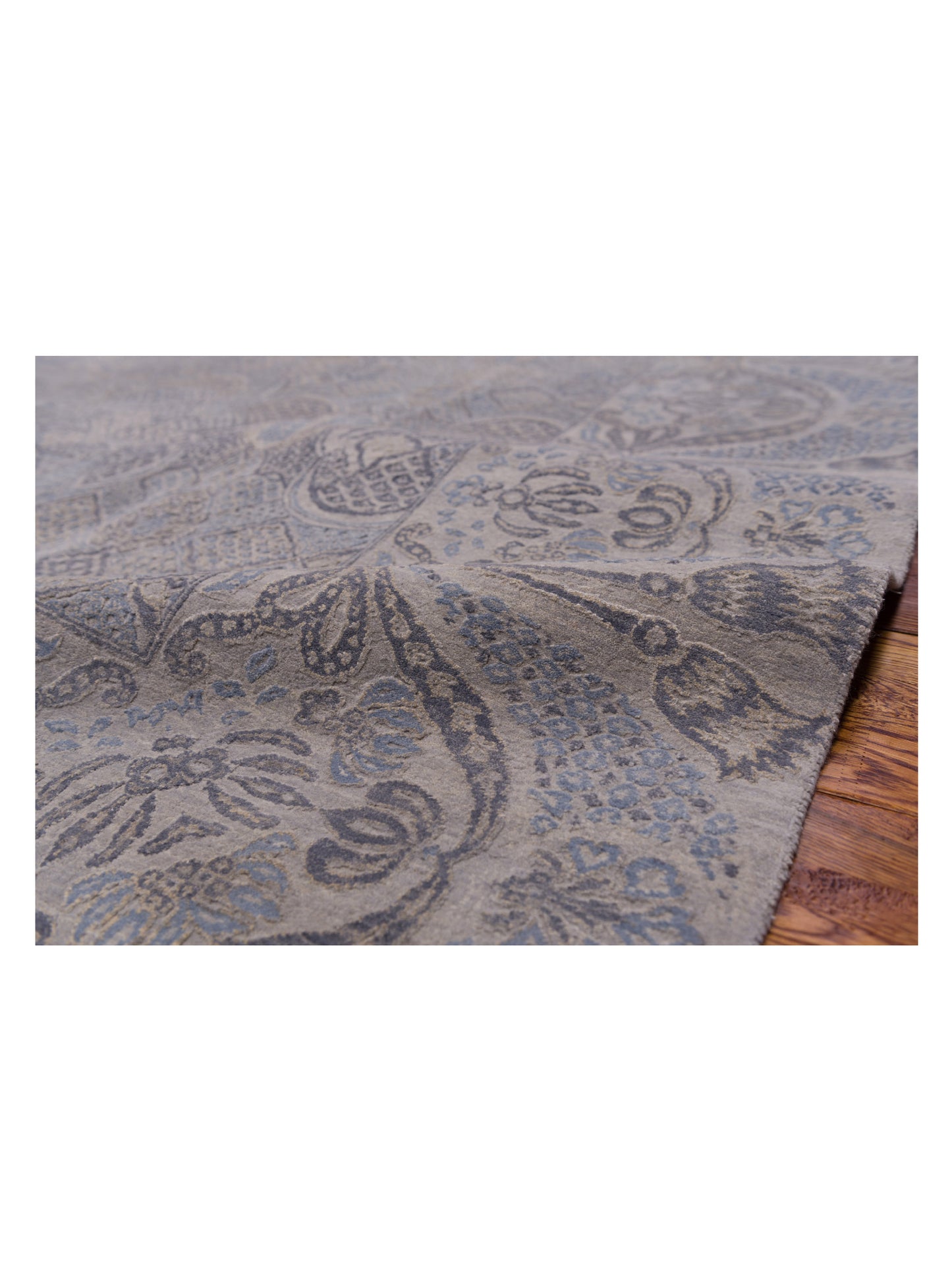 Silkara Gray Gray 9.1x12.3 Hand Knotted Rug