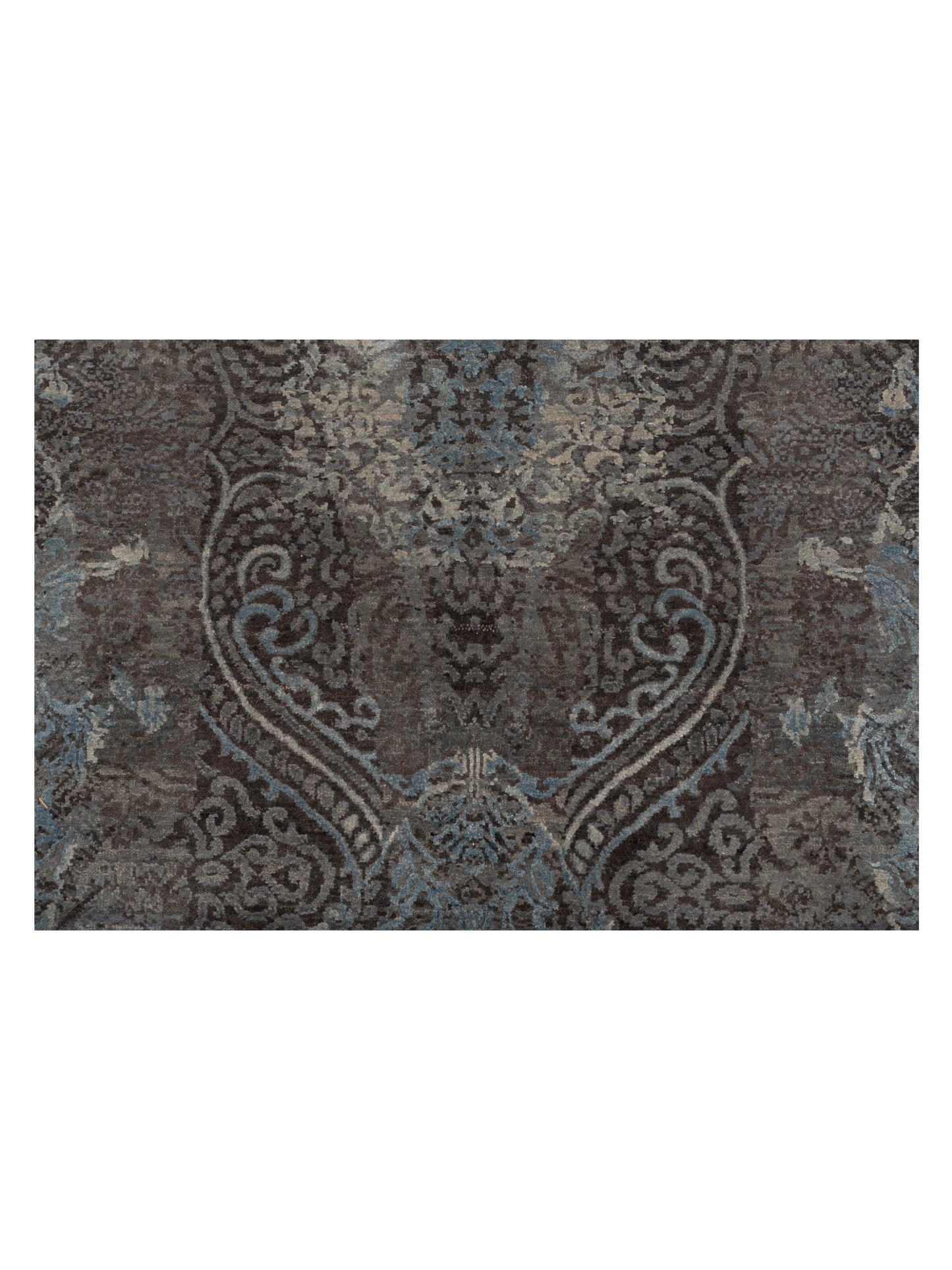 Silkara Gray 7.10x9.10 Hand Knotted Rug