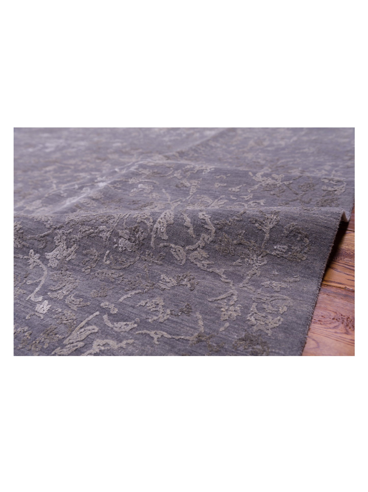 Silkara Gray Gray 9.1x12.2 Hand Knotted Rug