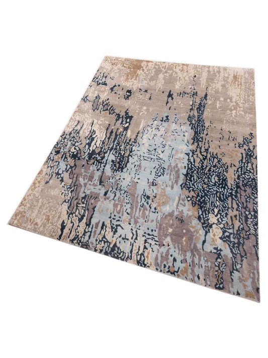 Tenzari Multi 8.10x11.10 Hand Knotted Rug