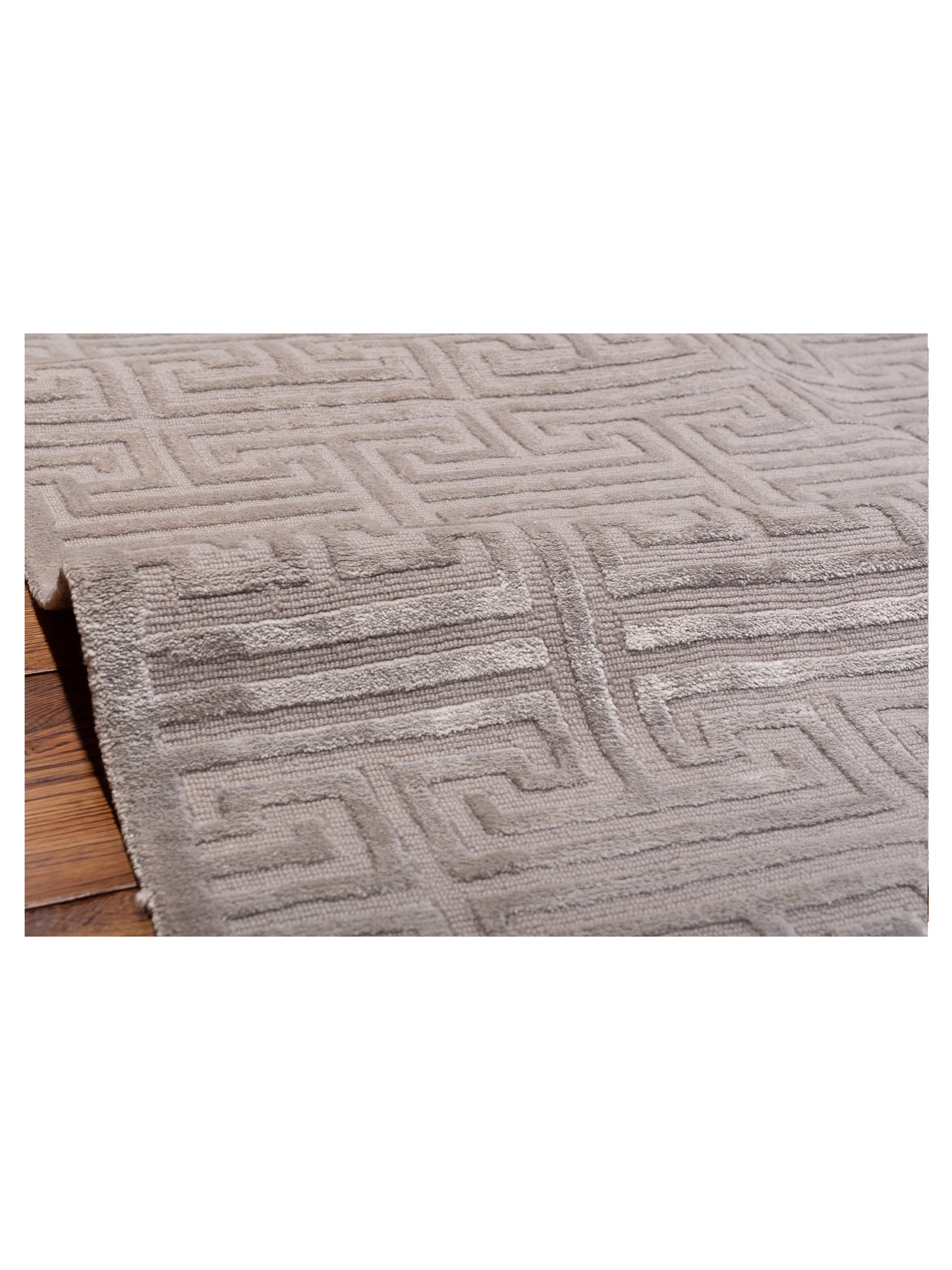 Tenzari Gray 10x14 Hand Knotted Rug