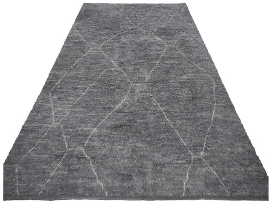 Baskra Gray Ivory 11.4x16.1 Hand Knotted Rug