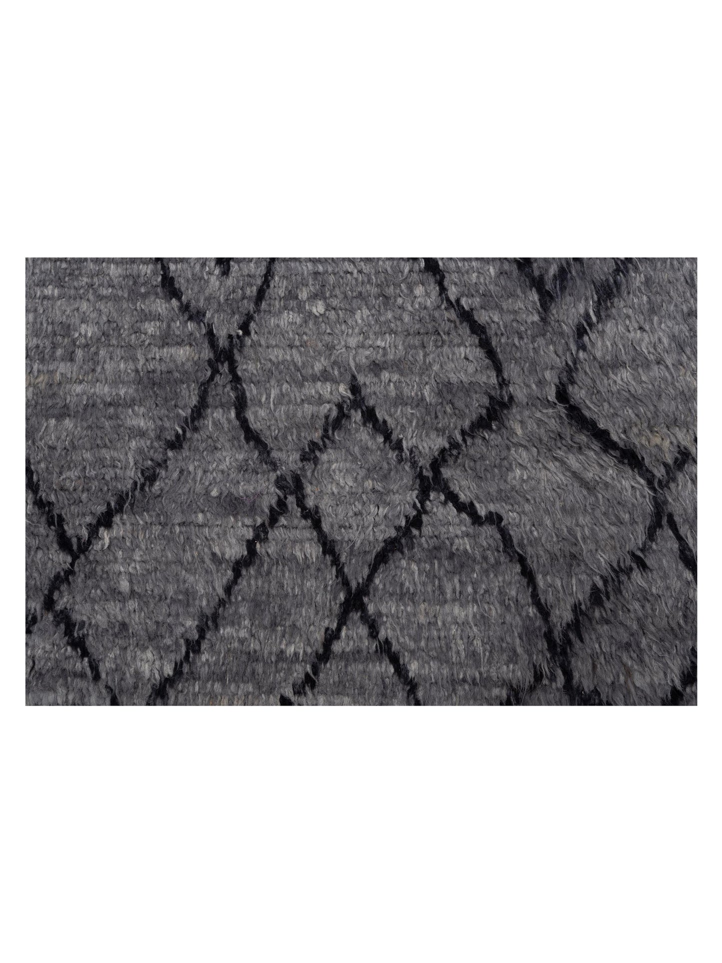Baskra Gray Black 9.3x13.4 Hand Knotted Rug