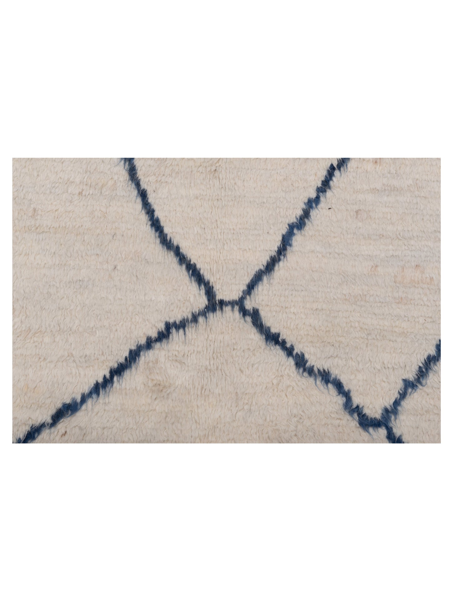 Baskra Ivory Blue 8.1x10.1 Hand Knotted Rug