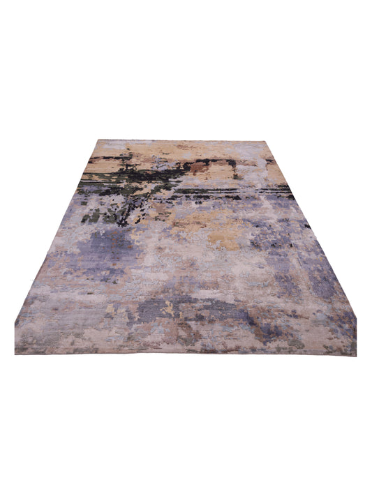 Tenzari Multi Multi 8.11x11.9 Hand Knotted Rug