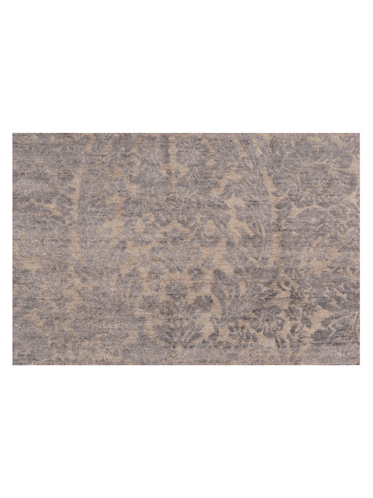 Tenzari Gray 8.8x11.9 Hand Knotted Rug