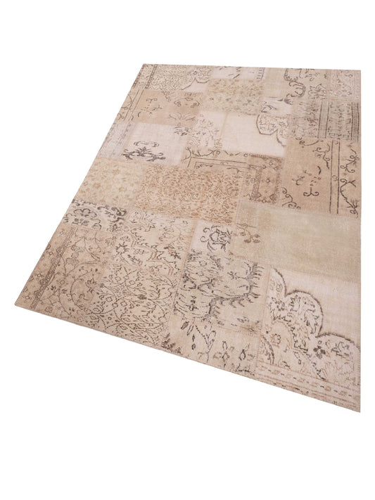 Patchwork Natural 6x9 Hand Knotted Rug