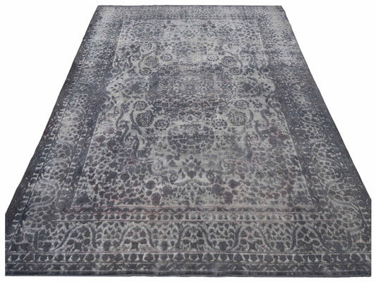 Vintage Gray 9.8x12.10 Hand Knotted Rug