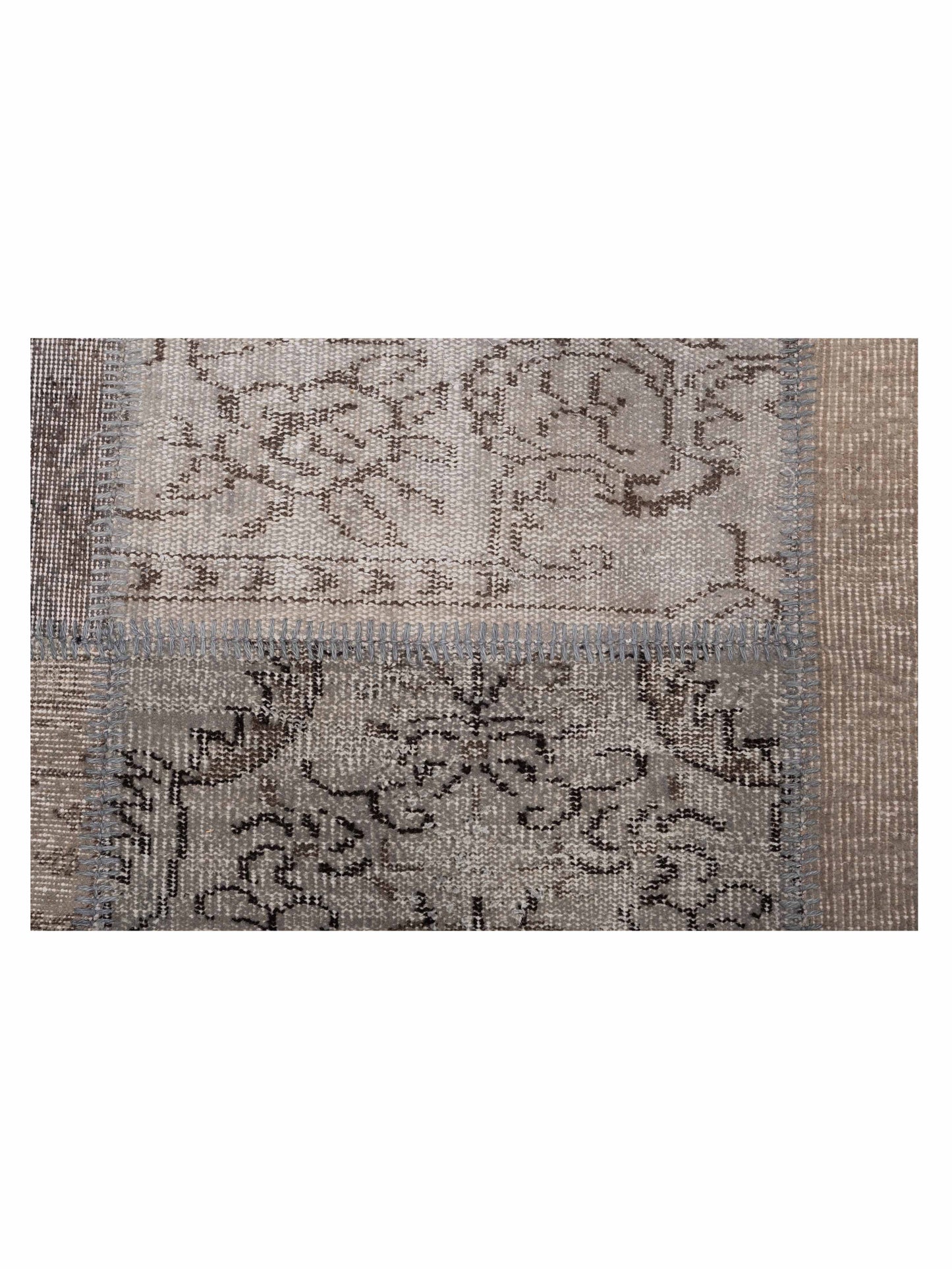 Patchwork Gray 9x12 Hand Knotted Rug