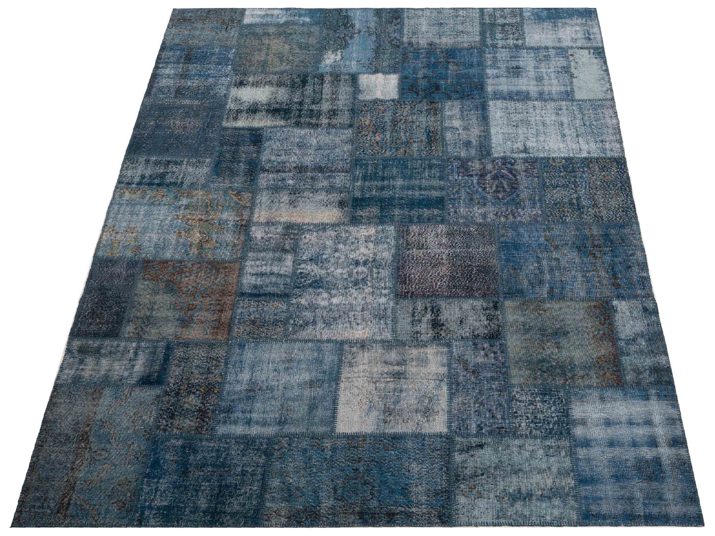 Patchwork Indigo 9x12 Hand Knotted Rug