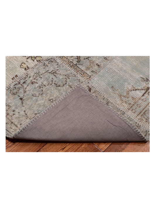 Patchwork Blue 9x12 Hand Knotted Rug