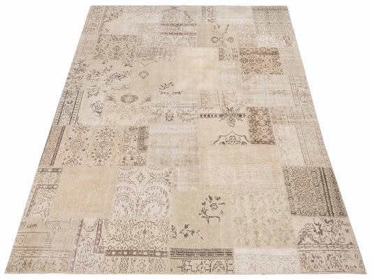 Patchwork Natural 9x12 Hand Knotted Rug