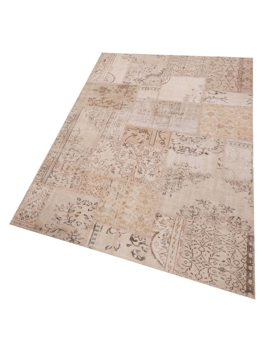 Patchwork Natural 6x9 Hand Knotted Rug