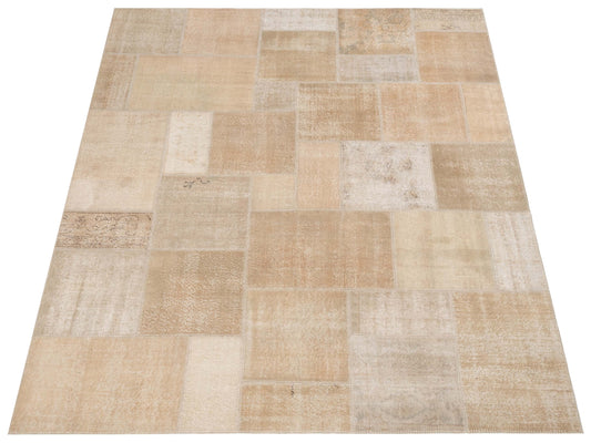 Patchwork Natural 8x10 Hand Knotted Rug