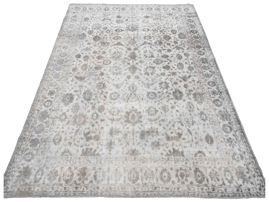 Vintage Silver 8.10x12.2 Hand Knotted Rug