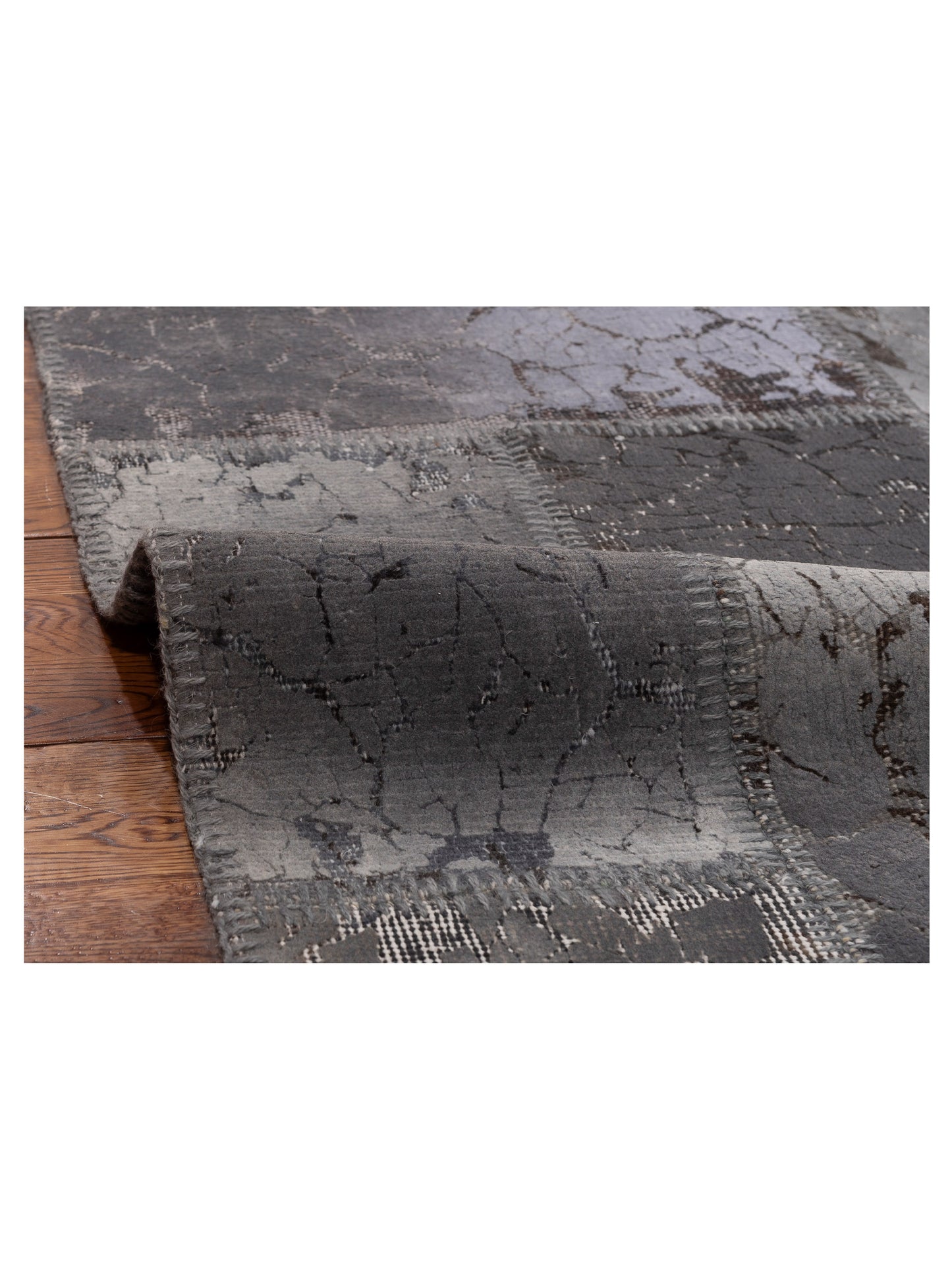 Patchwork Gray 8.3x9.10 Hand Knotted Rug