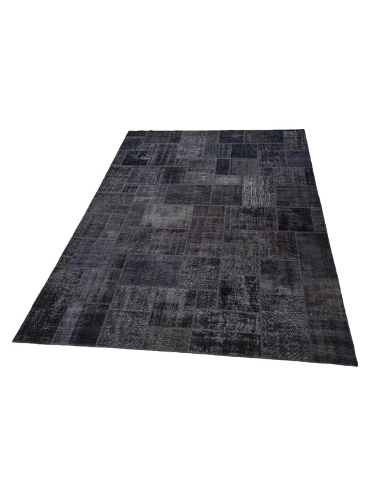 Patchwork Charcoal 12x15 Hand Knotted Rug