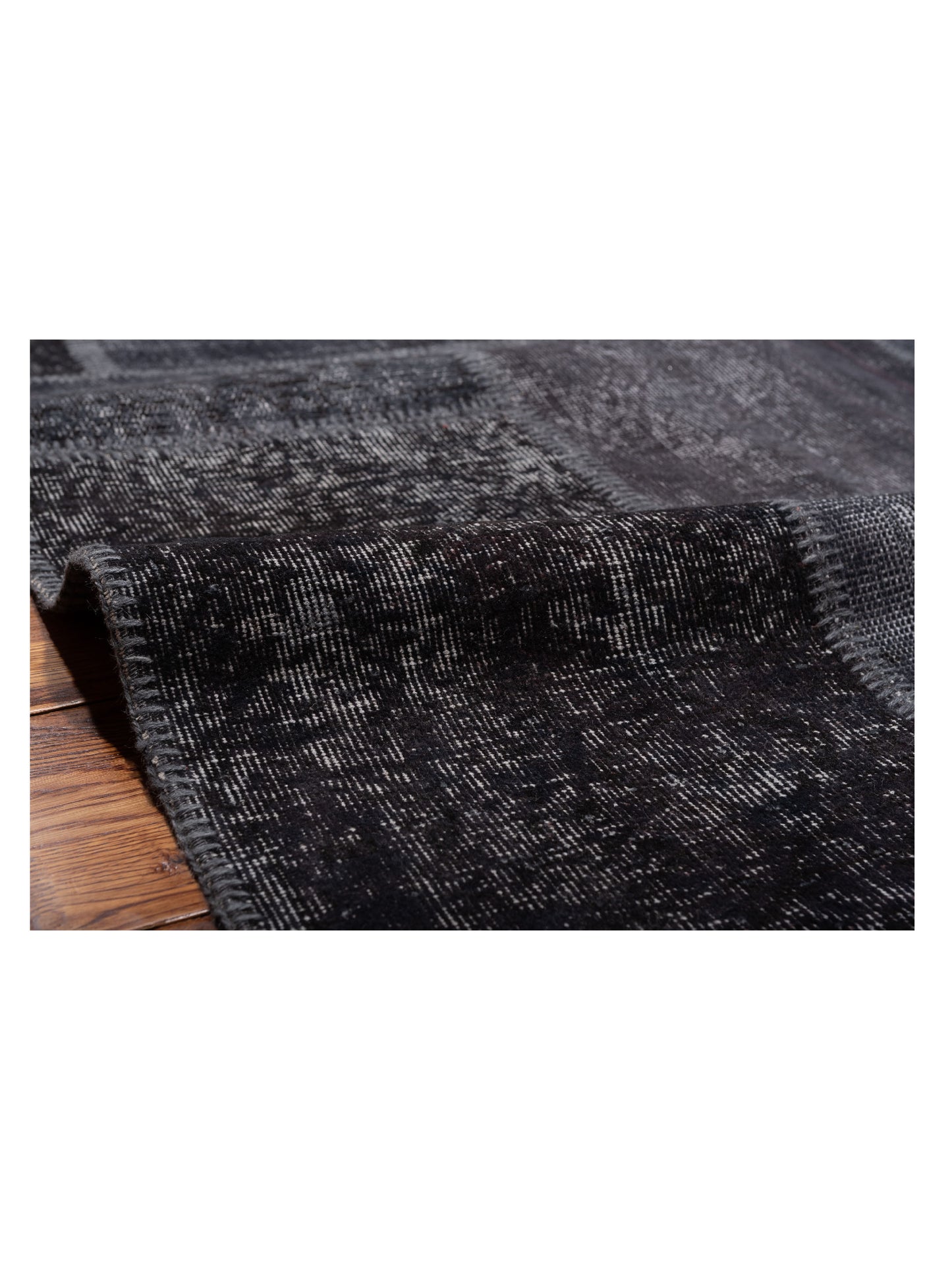 Patchwork Charcoal 12x15 Hand Knotted Rug