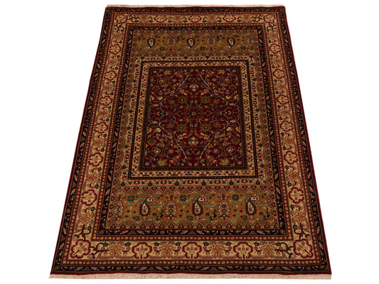 Sansira Red Ivory 4x6.1 Hand Knotted Rug