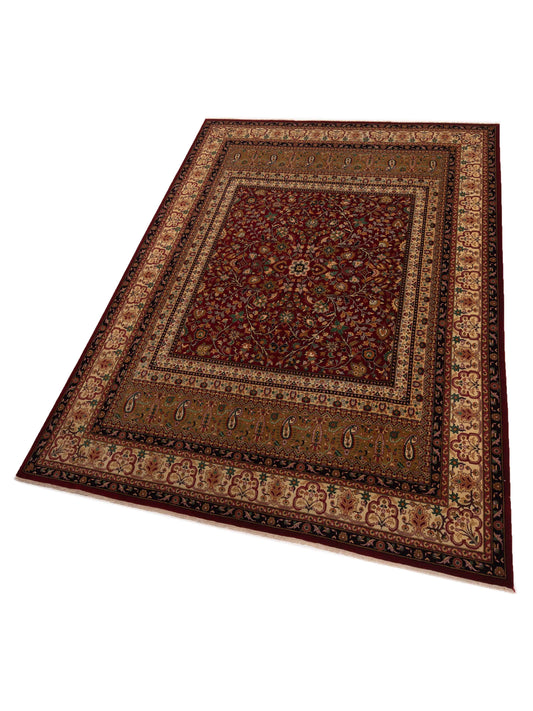 Sansira Red Ivory 9.1x12.4 Hand Knotted Rug