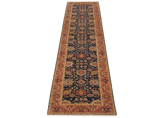 Siena Blue Rust 2.7x10.1 Hand Knotted Rug