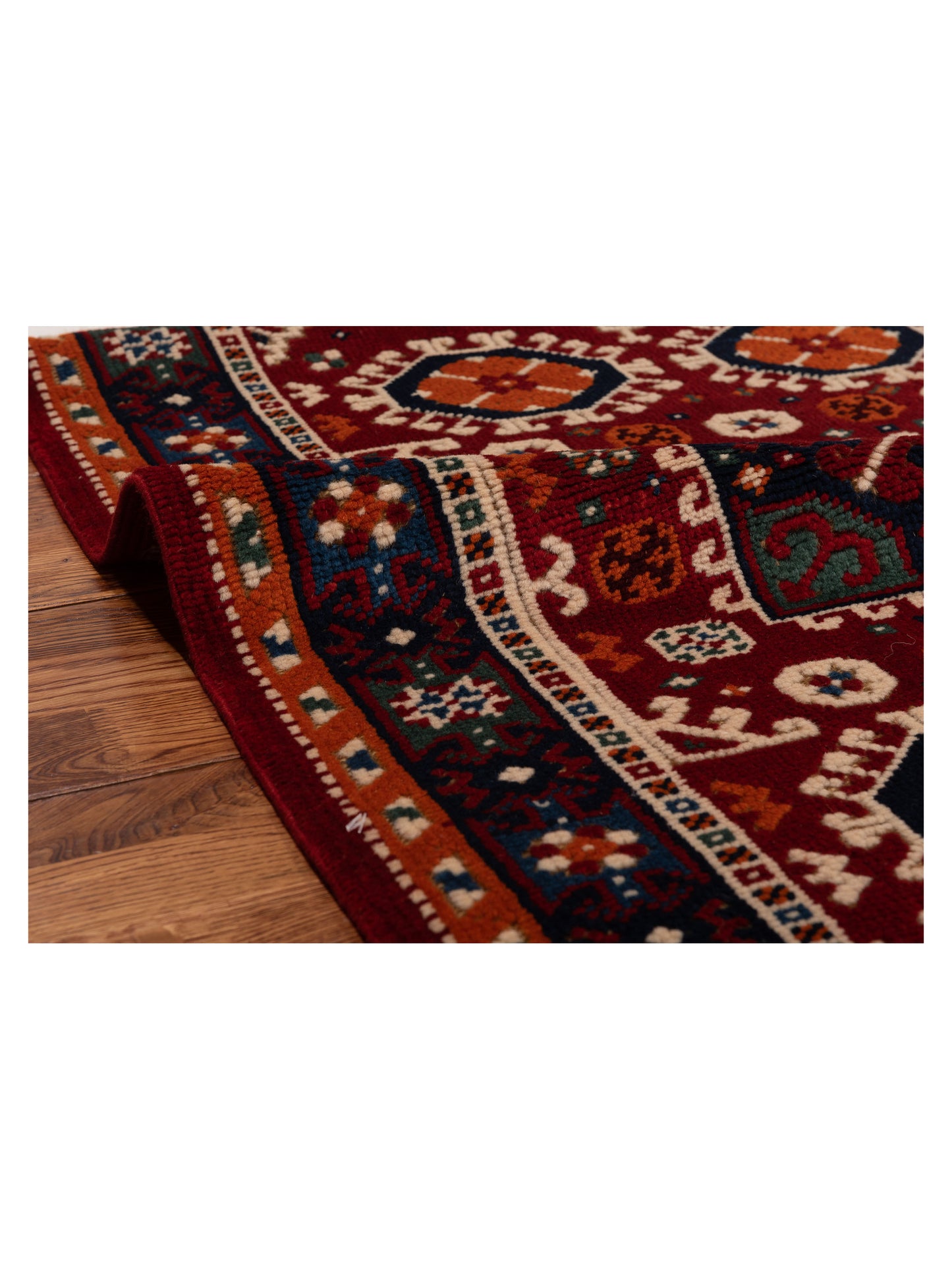 Shirvara Red Navy 3.2x4.2 Hand Knotted Rug