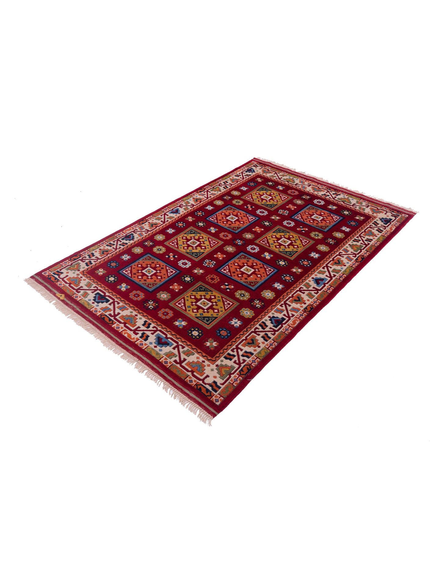 Shirvara Red Ivory 3.11x5.10 Hand Knotted Rug