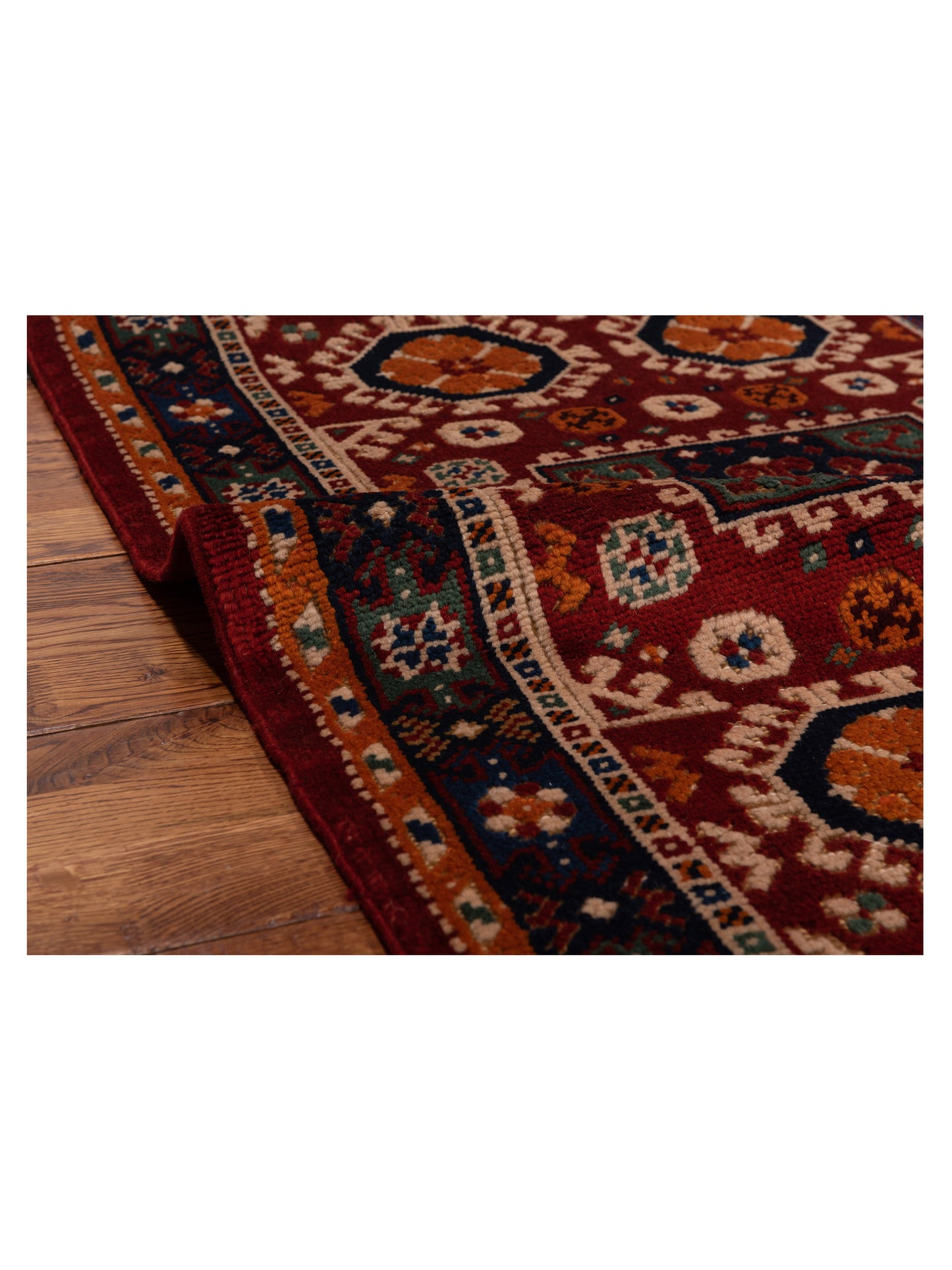 Shirvara Red Navy 3x4.4 Hand Knotted Rug