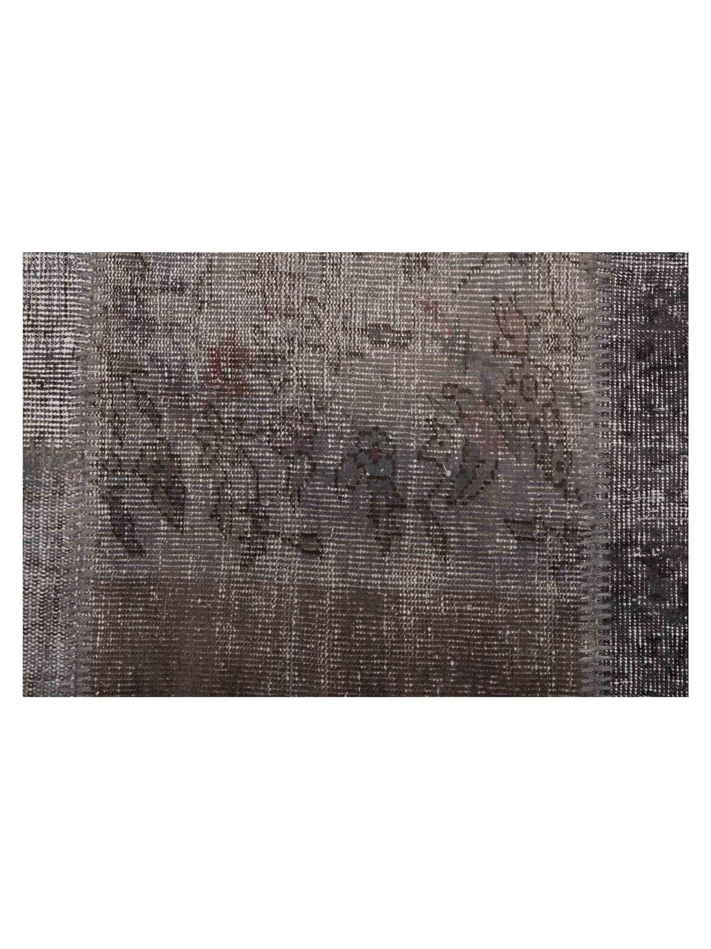 Patchwork Dark Gray 9.1x12.1 Hand Knotted Rug