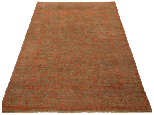 Elowen Brown Orange 8.2x9.10 Hand Knotted Rug