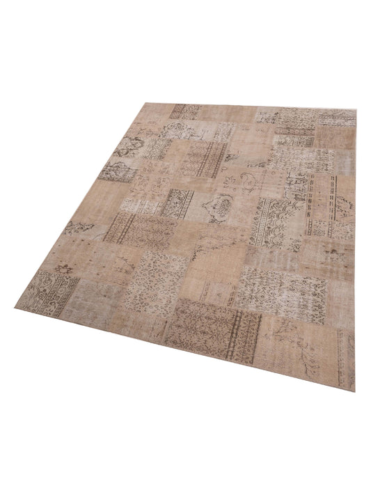 Patchwork Natural 9x12 Hand Knotted Rug