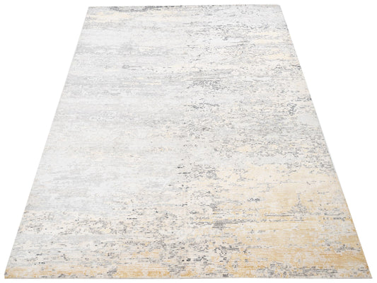 Tenzari Silver Gold 8.2x10.1 Hand Knotted Rug