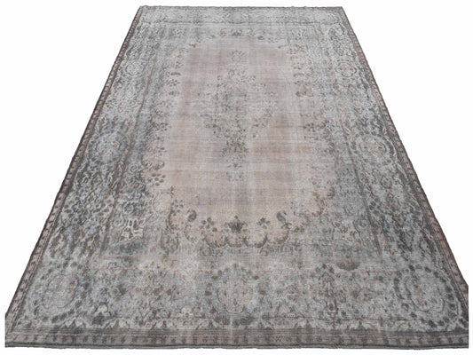 Vintage Gray 9.11x13.6 Hand Knotted Rug