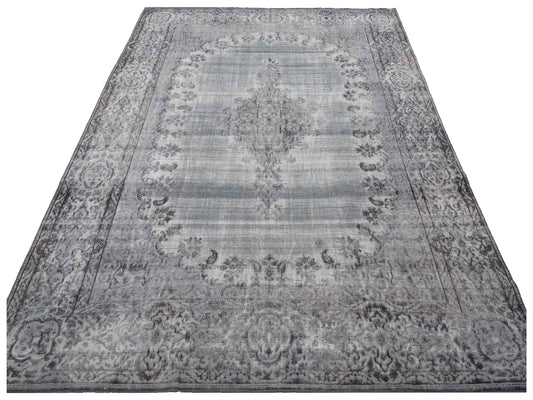 Vintage Gray 9.8x12.11 Hand Knotted Rug