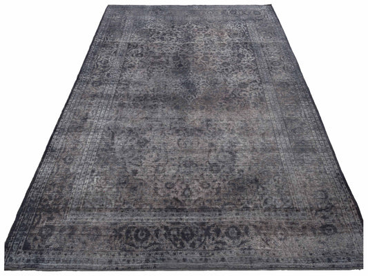 Vintage Dark Gray 9.9x13.2 Hand Knotted Rug