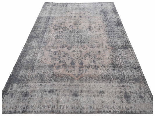 Vintage Gray 9.6x12.6 Hand Knotted Rug