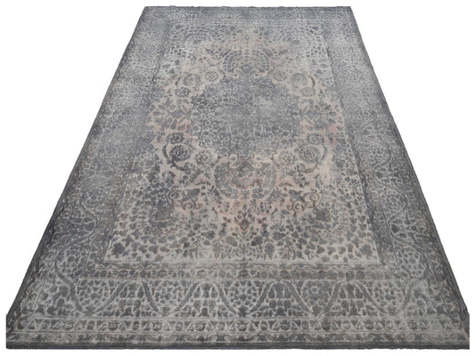 Vintage Gray 9.10x13.2 Hand Knotted Rug