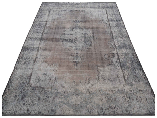 Vintage Dark Gray Gray 9.7x12.6 Hand Knotted Rug