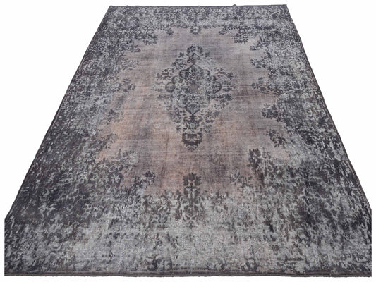 Vintage Dark Gray 9.11x13.1 Hand Knotted Rug
