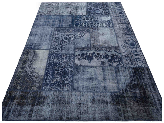 Patchwork Navy 9x12 Hand Knotted Rug