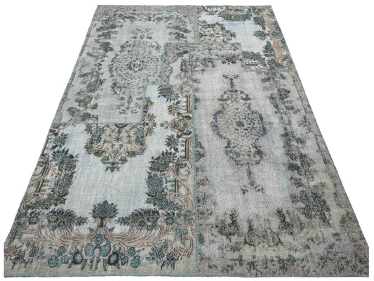 Patchwork Blue 9x12 Hand Knotted Rug